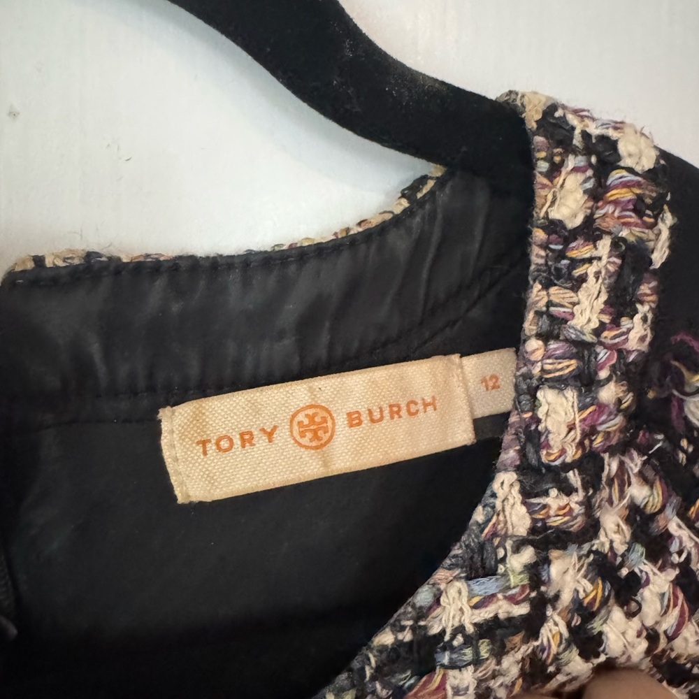 Tory Burch Black and White Plaid Sleeveless A-Line Dress - Picture 3 of 5